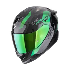 Casco Scorpion EXO-1400 EVO II CARBON AIR PLATTED Black Green