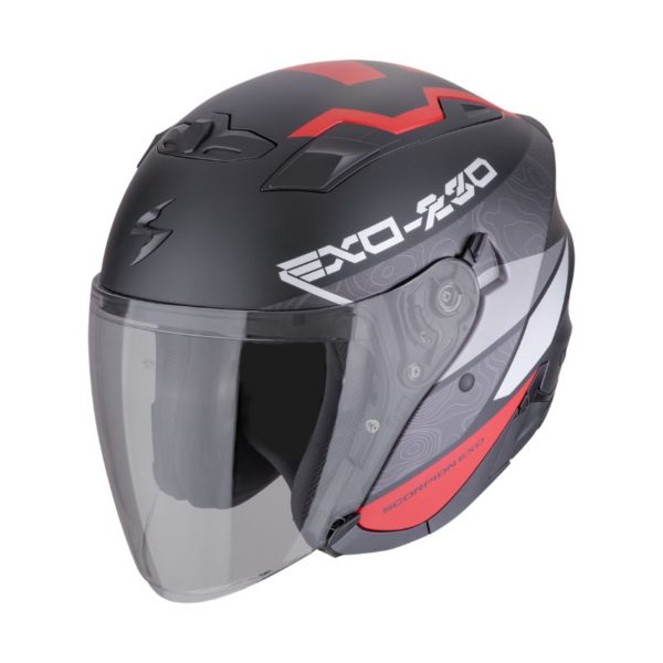 Casco Scorpion EXO-230 BAND Matt black red silver