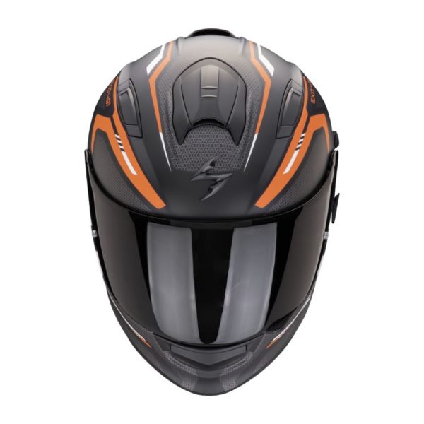 Casco Scorpion EXO-491 KRIPTA Negro mate-Naranja-Blanco