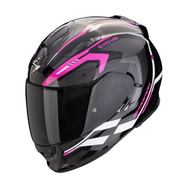 Casco Scorpion EXO-491 KRIPTA Negro-Rosa-Blanco