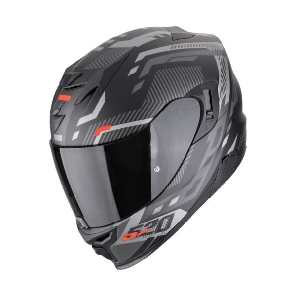 Casco Scorpion EXO-520 EVO AIR RANKA Matt Black Silver Red