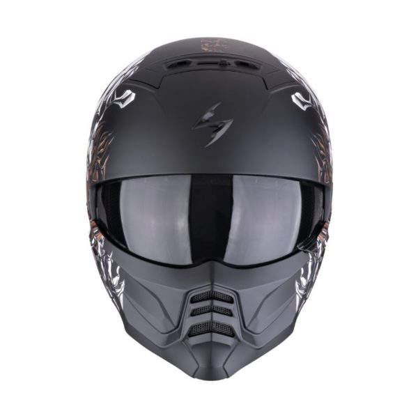 Casco Scorpion EXO-COMBAT II GENESIS Matt Black White Gold