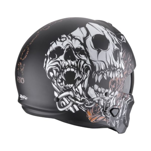 Casco Scorpion EXO-COMBAT II GENESIS Matt Black White Gold