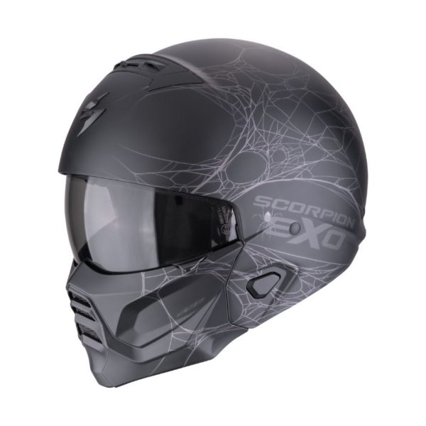 Casco Scorpion EXO-COMBAT II SPIDERWEB Matt Black Silver