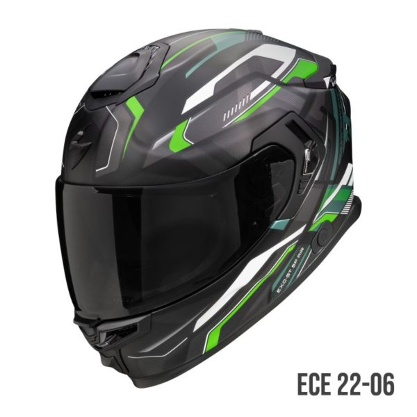 Casco Scorpion EXO-GT SP AIR AUGUSTA Negro mate-Gris Verde