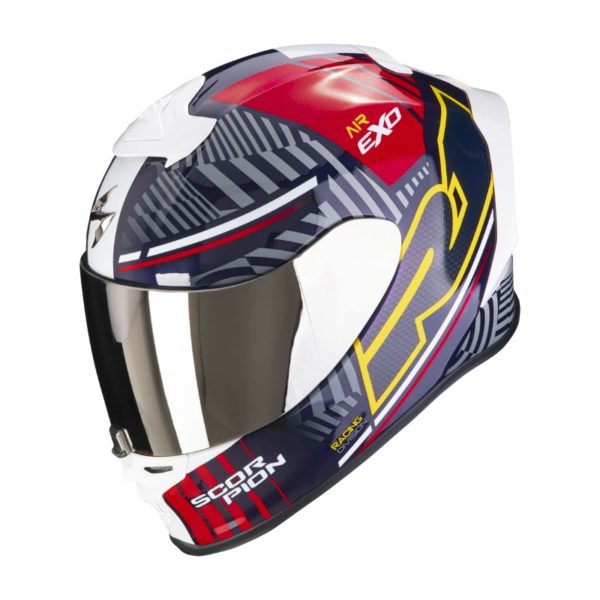 Casco Scorpion EXO-R1 EVO AIR VICTORY Rojo Azul Amarillo