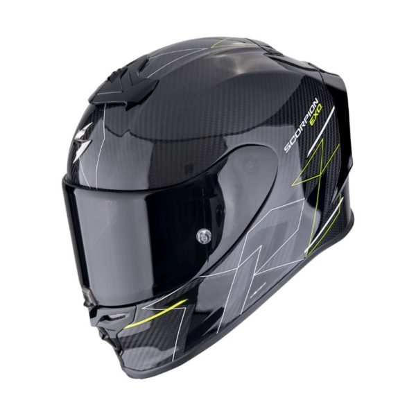 Casco Scorpion EXO-R1 EVO CARBON AIR CYNERGY Negro-Amarillo neon