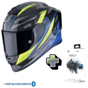 Casco Scorpion EXO-R1 EVO CARBON AIR RUNNER + CARDO SPIRIT HD