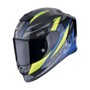 Casco Scorpion EXO-R1 EVO CARBON AIR RUNNER Negro-Azul-Amarillo neon