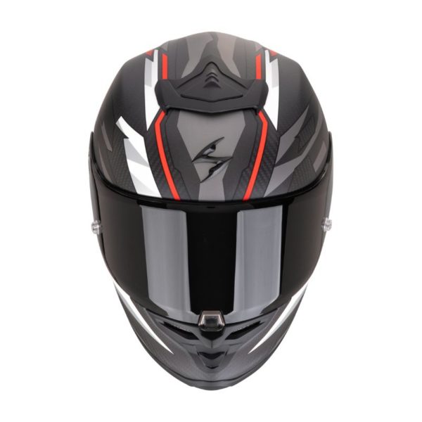 Casco Scorpion EXO-R1 EVO CARBON AIR RUNNER Negro mate-Rojo