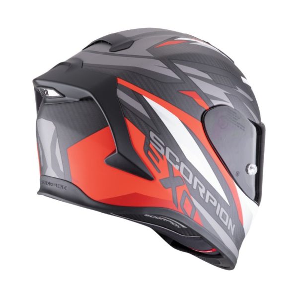 Casco Scorpion EXO-R1 EVO CARBON AIR RUNNER Negro mate-Rojo