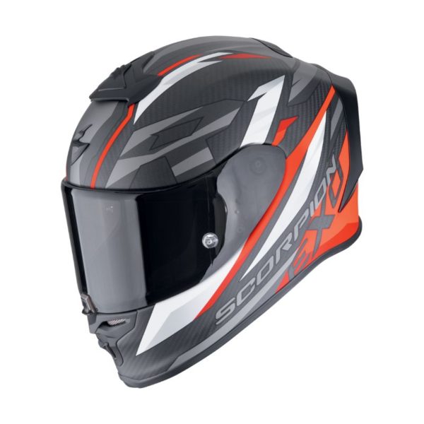 Casco Scorpion EXO-R1 EVO CARBON AIR RUNNER Negro mate-Rojo