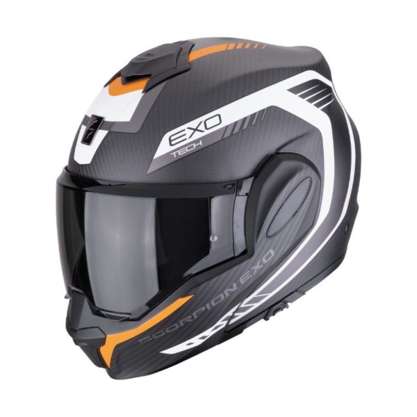 Casco Scorpion EXO-TECH EVO CARBON COSY Matt Black Orange