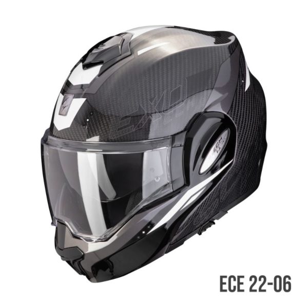 Casco Scorpion EXO-TECH EVO CARBON ROVER Negro-Blanco