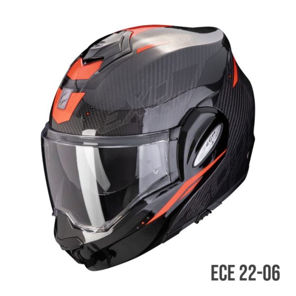 Casco Scorpion EXO-TECH EVO CARBON ROVER Negro-Rojo