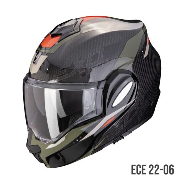 Casco Scorpion EXO-TECH EVO CARBON ROVER Negro-Verde