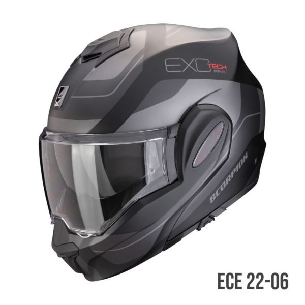 Casco Scorpion EXO-TECH EVO PRO COMMUTA  Negro mate-Plata