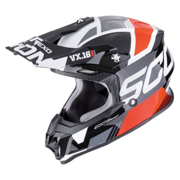 Casco Scorpion VX-16 EVO AIR ANALOG Black Red