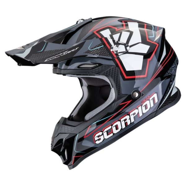Casco Scorpion VX-16 EVO AIR ROK Black-Grey-Red