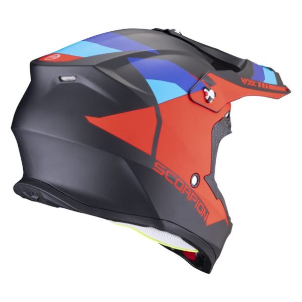 Casco Scorpion VX-16 EVO AIR SPECTRUM Negro mate Rojo Azul