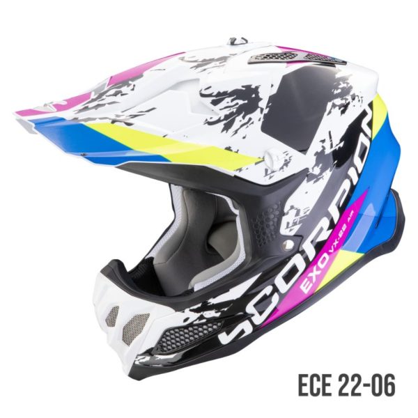 Casco Scorpion VX-22 AIR CX Blanco-Negro-Azul