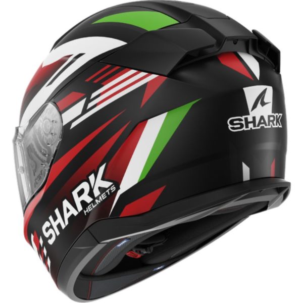 CASCO SHARK D-SKWAL 3 FIRSTLAP Mat Black Red Green