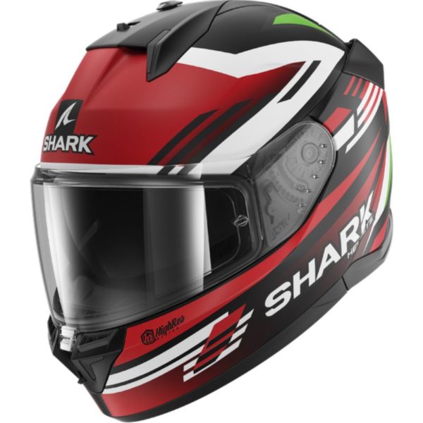 CASCO SHARK D-SKWAL 3 FIRSTLAP Mat Black Red Green