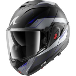 CASCO SHARK OXO MEKARIUM Mat Black Chrom Blue