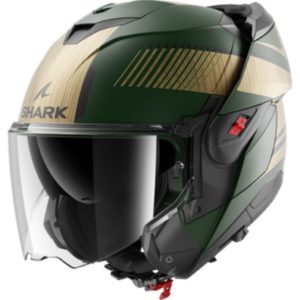 CASCO SHARK OXO Sikter Matte Green Chrome Gold