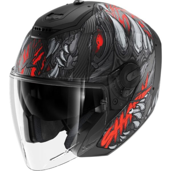 Casco Shark RS JET CARBON SHAYTAN Mat Black Red Anthracite