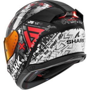 CASCO SHARK SKWAL i3 HELLCAT Mat Black Chrom Red