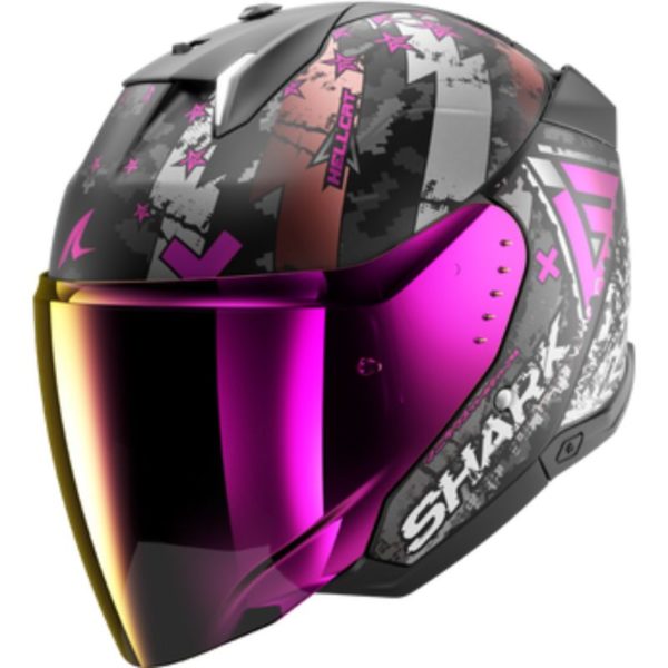 Casco Shark SKWAL i3 JET HELLCAT Mat Black Chrom Purple