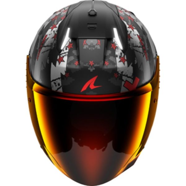 Casco Shark SKWAL i3 JET HELLCAT Mat Black Chrom Red