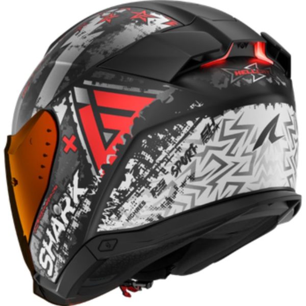 Casco Shark SKWAL i3 JET HELLCAT Mat Black Chrom Red