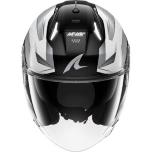 CASCO SHARK SKWAL i3 JET MEKARIUM Black Chrom White