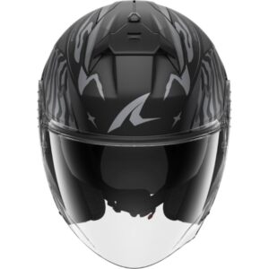 CASCO SHARK SKWAL JET CUP SPEED-FANCY Mat Black Anthracite Silver