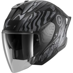 CASCO SHARK SKWAL JET CUP SPEED-FANCY Mat Black Anthracite Silver