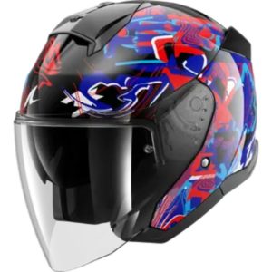 Casco Shark SKWAL JET PRANZ Black Blue Red