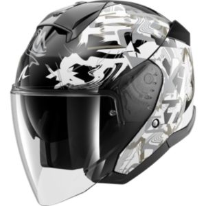 Casco Shark SKWAL JET PRANZ Black White Gold