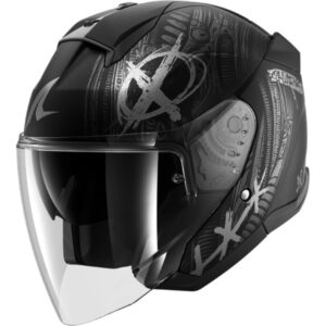 CASCO SHARK SKWAL JET SHIEVER Mat Black Anthracite Silver