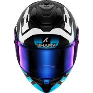 CASCO SHARK SPARTAN GT PRO CARBON ZARCO TRACK RACER Carbon White Blue