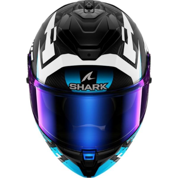 CASCO SHARK SPARTAN GT PRO CARBON ZARCO TRACK RACER Carbon White Blue