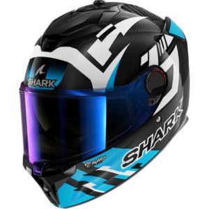 CASCO SHARK SPARTAN GT PRO CARBON ZARCO TRACK RACER Carbon White Blue