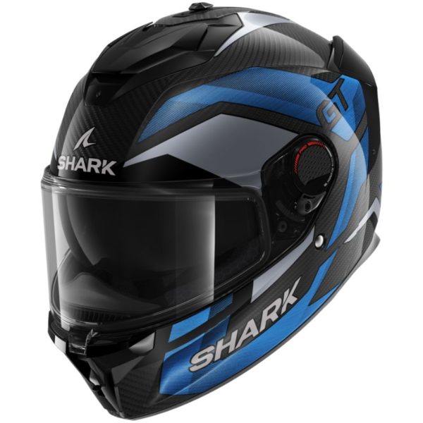 CASCO SHARK SPARTAN GT PRO RITMO CARBON Carbon Blue Chrom