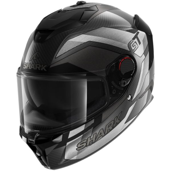 CASCO SHARK SPARTAN GT PRO RITMO CARBON Mat Carbon Silver Chrom