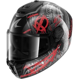 CASCO SHARK SPARTAN RS CARBON SHIEVER Carbon Anthracite Red