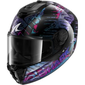 CASCO SHARK SPARTAN RS REPTAIA Black Blue Glitter