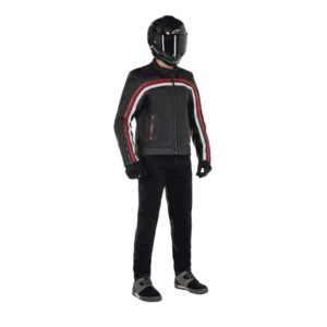 Chaqueta Alpinestar DYNO LEATHER BLACK RUBY RED ECRU