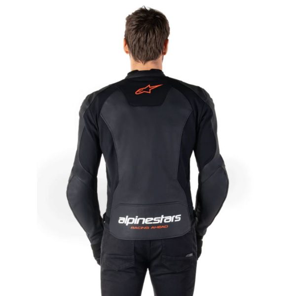 Chaqueta Alpinestars FASTER V3 LEATHER BLACK RED FLUO