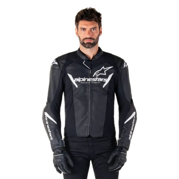 Chaqueta Alpinestars FASTER V3 LEATHER BLACK WHITE